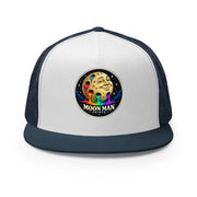 Paint Crater Trucker Hat — navy white navy front — repaired circular logo