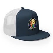 Paint Crater Trucker Hat — navy white right front — repaired circular logo
