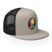 Paint Crater Trucker Hat — silver black right front — repaired circular logo