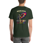 Dare. Create. Inspire. — The Cosmic Painter Tee — Heather Emerald — back view on man model