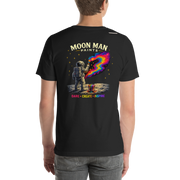 Dare. Create. Inspire. — The Cosmic Painter Tee — Vintage Black — back view on man model