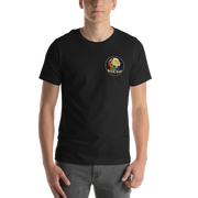 Dare. Create. Inspire. — The Cosmic Painter Tee — Vintage Black — front view on man model
