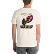 Dare. Create. Inspire. — The Cosmic Painter Tee — Vintage White — back view on man model