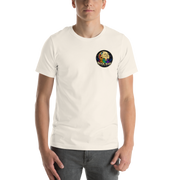 Flow. Create. Be. — Cosmic Flow Artist Series Tee — Vintage White — front view on man model