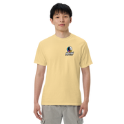 Moon Man Paints Paint Beyond Limits Heavyweight Tee — Light Colors — Butter — front view on man model