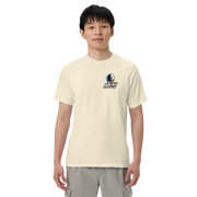 Moon Man Paints Paint Beyond Limits Heavyweight Tee — Light Colors — Ivory — front view on man model