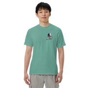 Moon Man Paints Paint Beyond Limits Heavyweight Tee — Light Colors — Seafoam — front view on man model