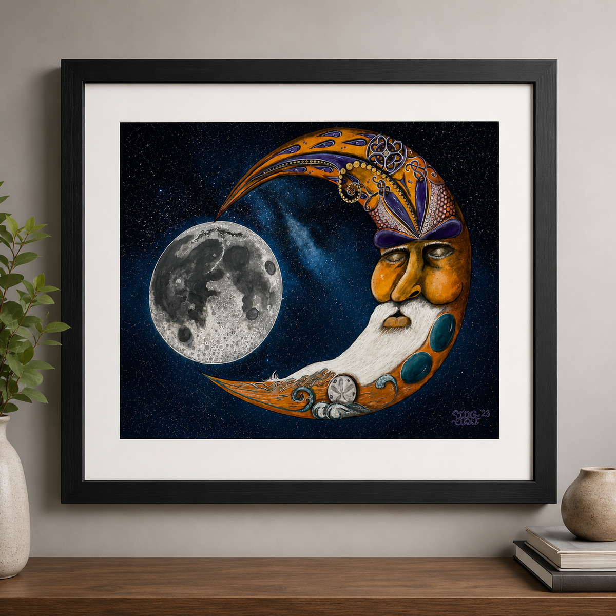 Tranquility black framed Somerset Velvet fine-art print with antique-white mat