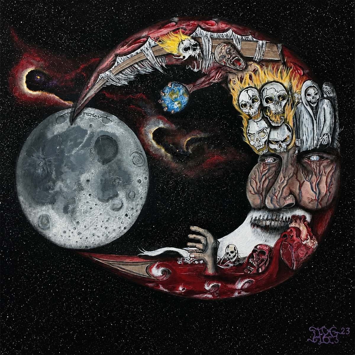 In Vein surreal cosmic artwork by Moon Man Paints