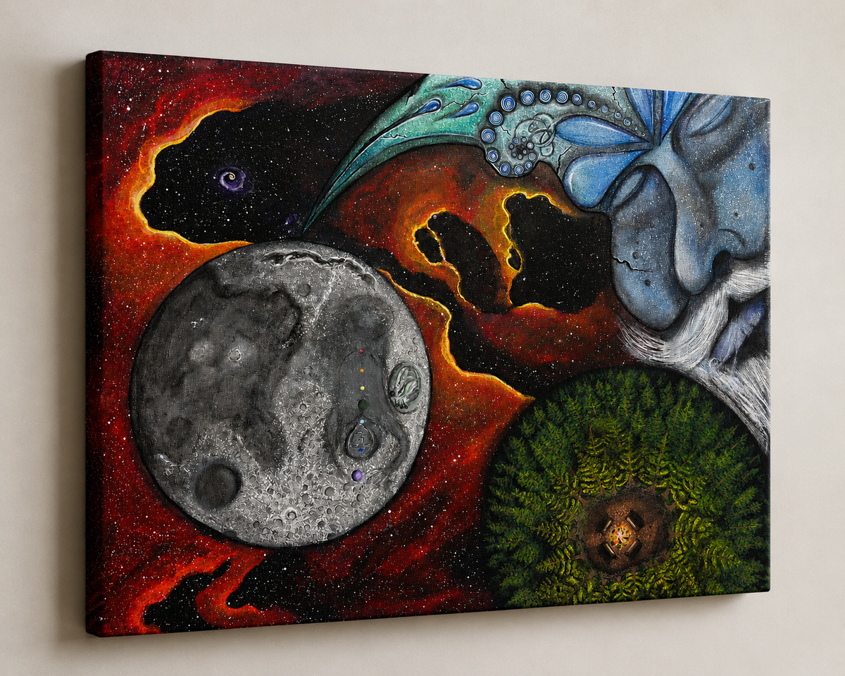 Celestial Genesis unframed gallery-wrapped canvas print mockup