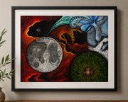 Celestial Genesis black framed Somerset Velvet fine-art print with antique-white mat