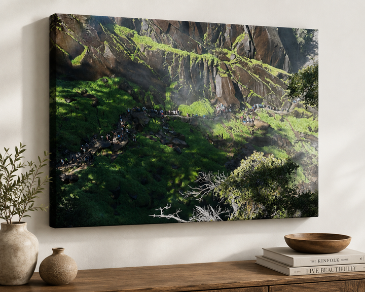 Mist Trail Light Yosemite — unframed gallery-wrapped canvas print mockup