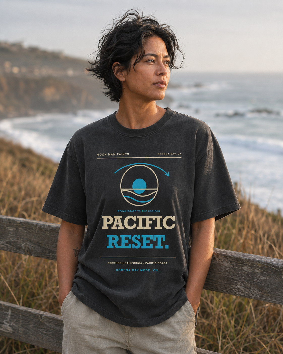 PACIFIC RESET. — Bodega Bay Heavyweight Tee | Moon Man Paints