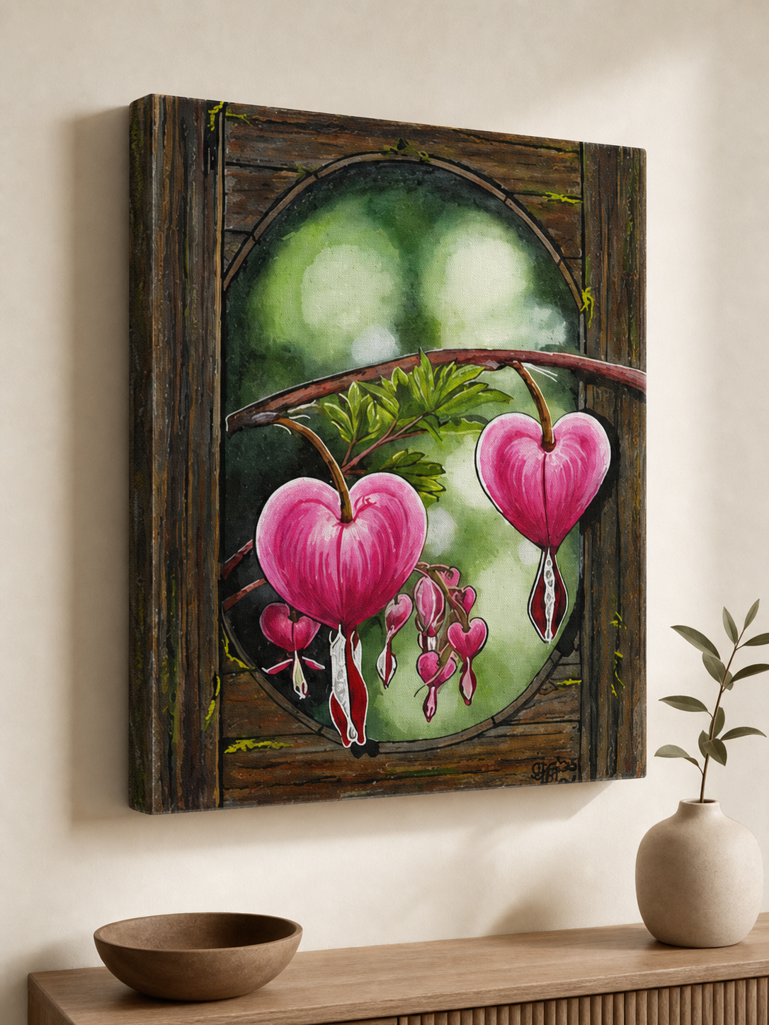 Heartwood Reverie — Bleeding Heart Botanical Art Print
