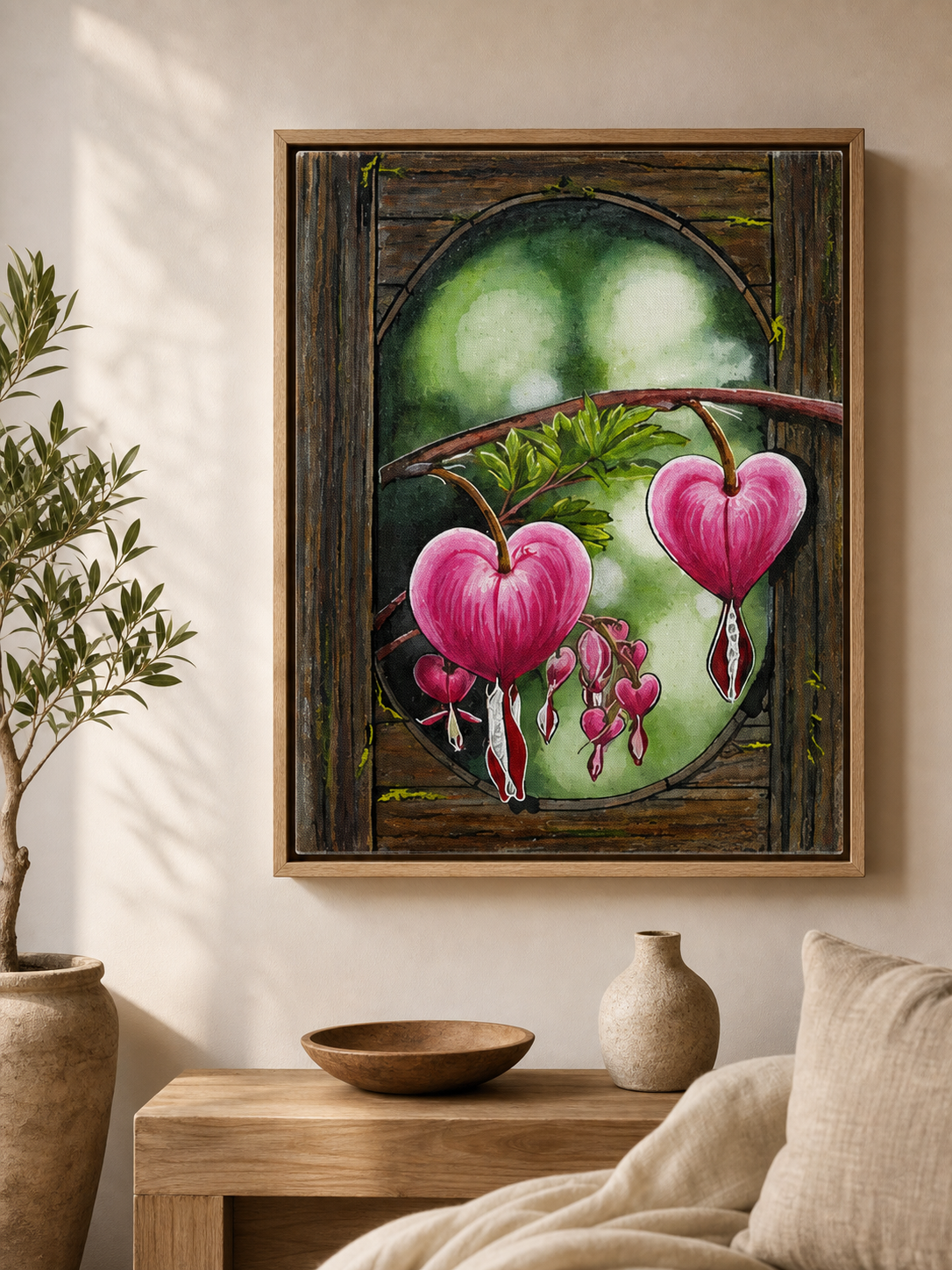 Heartwood Reverie — Bleeding Heart Botanical Art Print