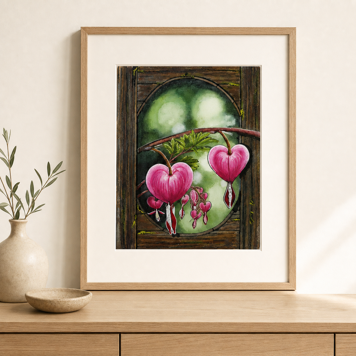 Heartwood Reverie — Bleeding Heart Botanical Art Print