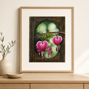 Heartwood Reverie — Bleeding Heart Botanical Art Print