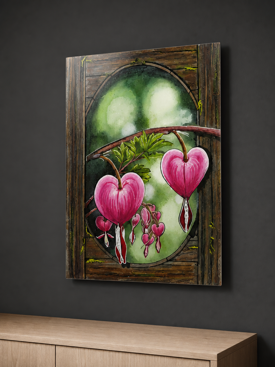 Heartwood Reverie — Bleeding Heart Botanical Art Print