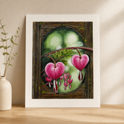 Heartwood Reverie — Bleeding Heart Botanical Art Print
