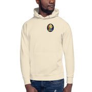 Moon Man Paints clean circular logo hoodie — bone front