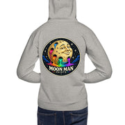 Moon Man Paints clean circular logo hoodie — carbon grey back