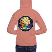Moon Man Paints clean circular logo hoodie — dusty rose back