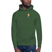 Moon Man Paints clean circular logo hoodie — forest green front