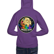 Moon Man Paints clean circular logo hoodie — purple back