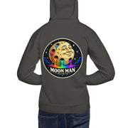 Moon Man Paints clean circular logo hoodie — vintage black back