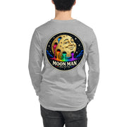 Moon Man Paints clean circular logo long sleeve tee — athletic heather back
