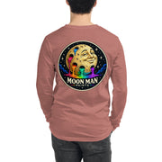Moon Man Paints clean circular logo long sleeve tee — heather mauve back