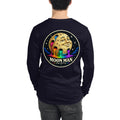 Moon Man Paints clean circular logo long sleeve tee — navy back