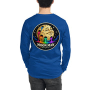 Moon Man Paints clean circular logo long sleeve tee — true royal back