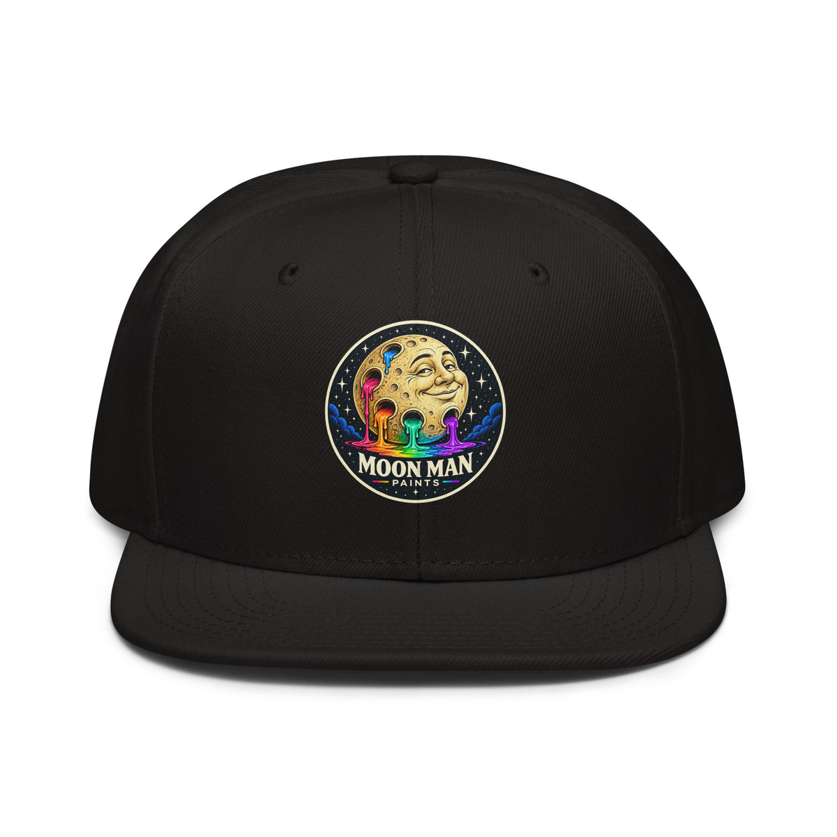 Moon Man Paints Original Paint Crater snapback black front view — updated product photo
