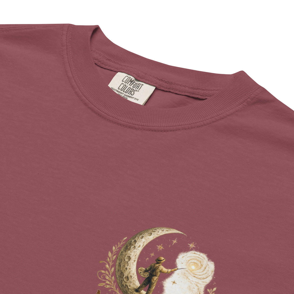 Bloom Through Every Season — Botanical Artist Series Tee in Brick, detail close-up 2