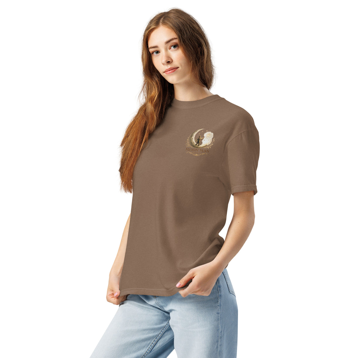 Bloom Through Every Season — Botanical Artist Series Tee in Espresso, left front view