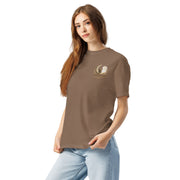 Bloom Through Every Season — Botanical Artist Series Tee in Espresso, left front view