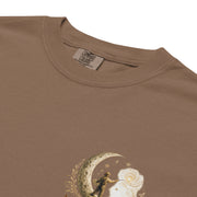 Bloom Through Every Season — Botanical Artist Series Tee in Espresso, detail close-up 2