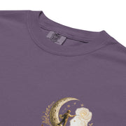 Bloom Through Every Season — Botanical Artist Series Tee in Grape, detail close-up 2