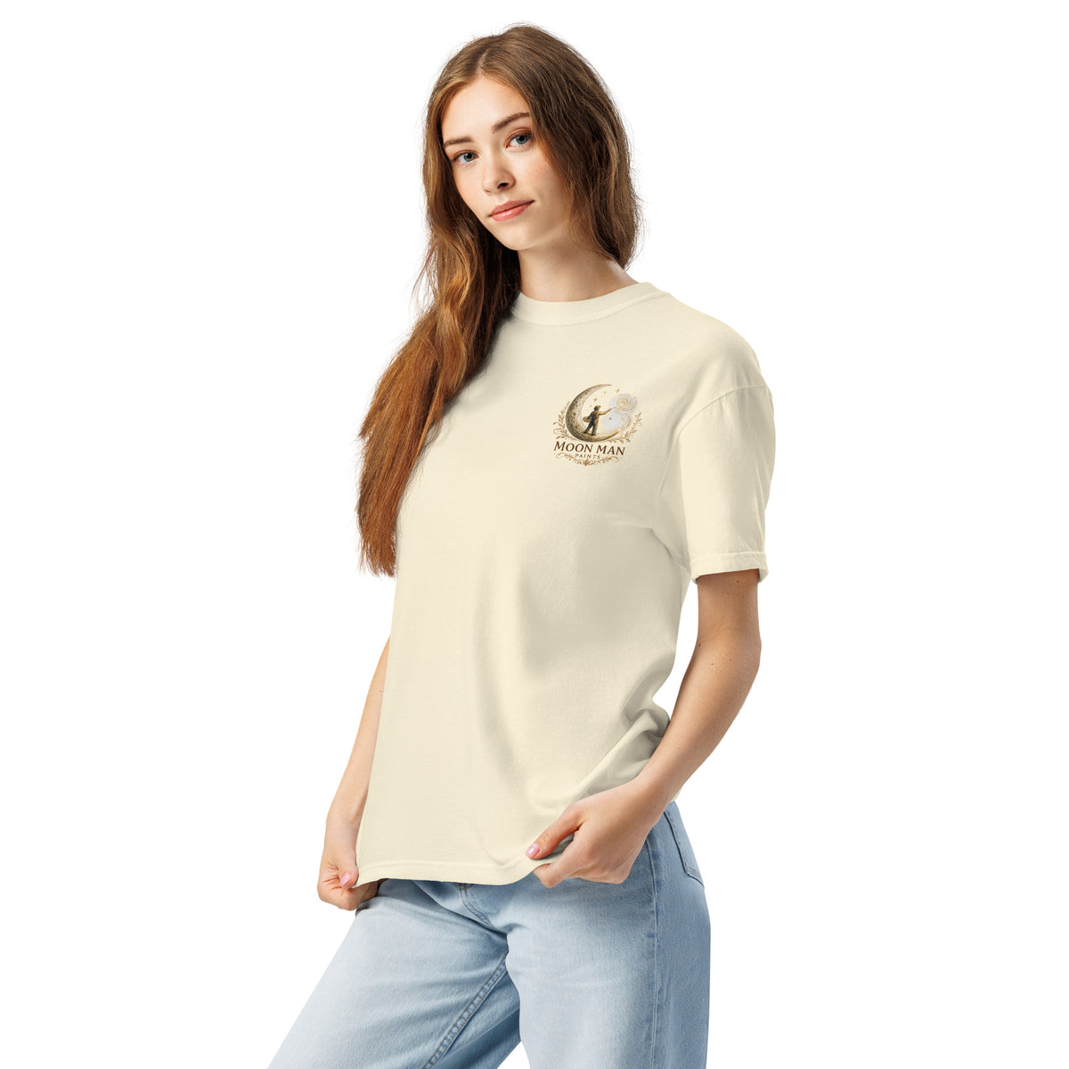 Bloom Through Every Season — Botanical Artist Series Tee in Ivory, left front view