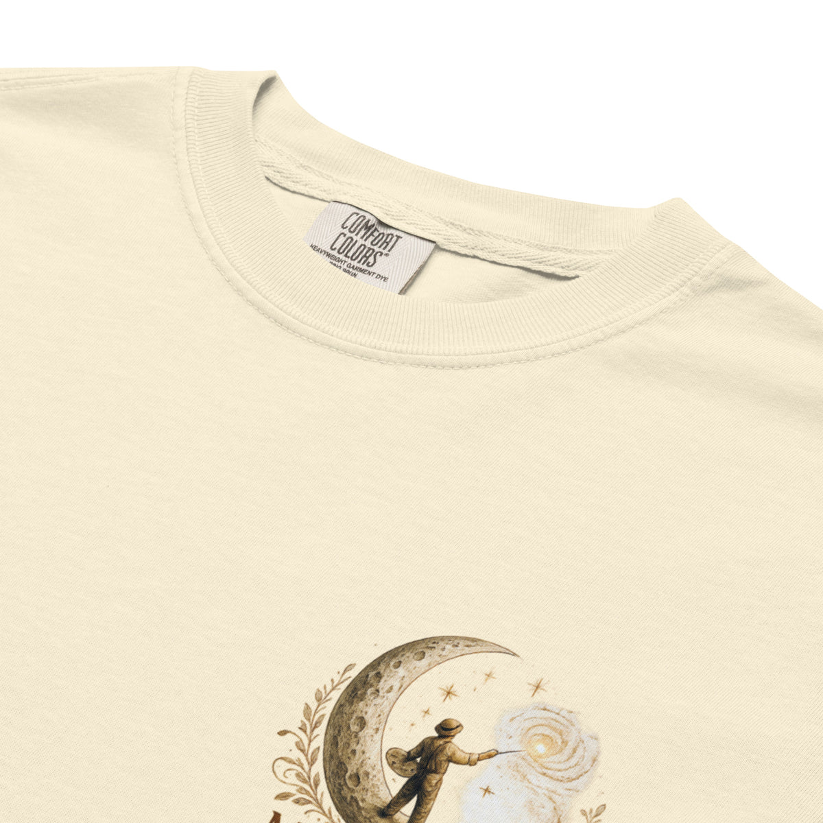 Bloom Through Every Season — Botanical Artist Series Tee in Ivory, detail close-up 2