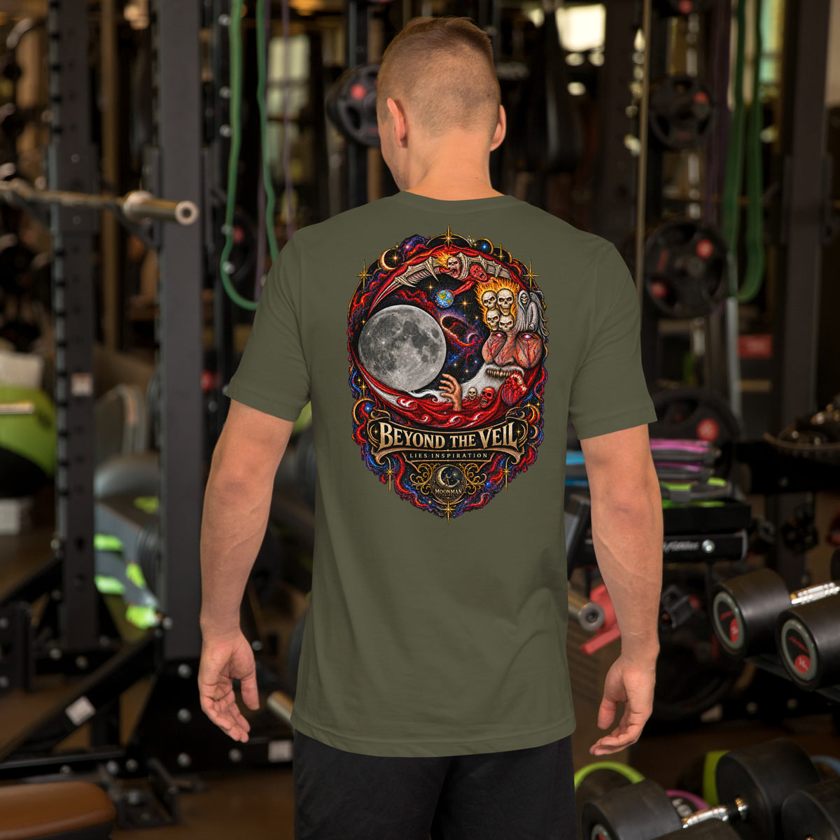 Beyond the Veil — Signature Series Tee — Military Green — back view